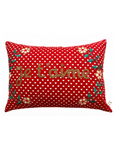 Coussin brodé Je t'aime suggérées chez